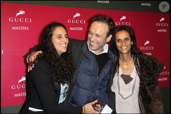 Vincent Perez, Karine Silla et sa fille Roxane Depardieu - Gucci Masters Jumping International, Paris Nord Villepinte. GENGIS BORDENAVE / BESTIMAGE