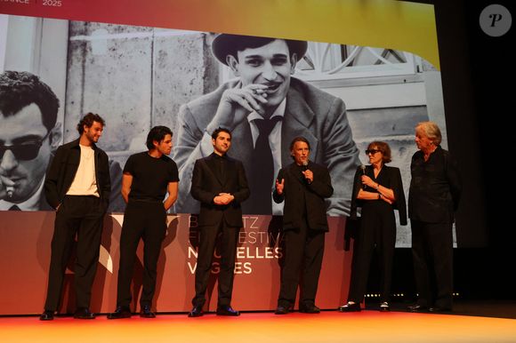 Film 'ouverture du festival - "Nouvelle Vague" du réalisateur Richard Linklater entouré de Aubry Dullin, Paolo Luka-Noé, Guillaume Marbeck au Théatre de la Gare du Midi à Biarritz,le 24 juin 2025. ©Jean-Marc Lhomer/Bestimage