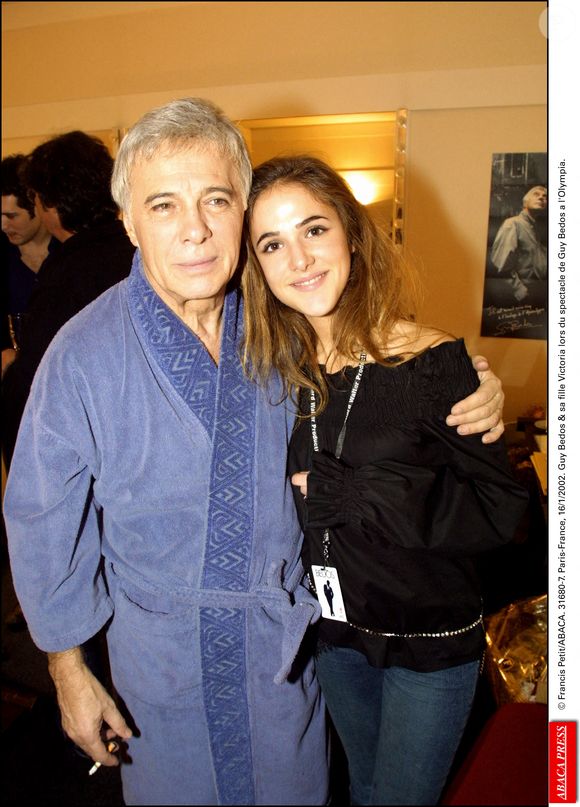 Elle a grandi dans un milieu artistique.
© Francis Petit/ABACA. 31680-7. Paris-France, 16/1/2002. Guy Bedos & sa fille Victoria lors du spectacle de Guy Bedos a l'Olympia.