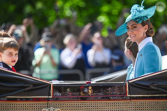 Catherine, princesse de Galles, le prince Louis lors du défilé des couleurs 2025, à Londres, Royaume-Uni, le 14 juin 2025. Photo by Zak Hussein/Splash News/ABACAPRESS.COM