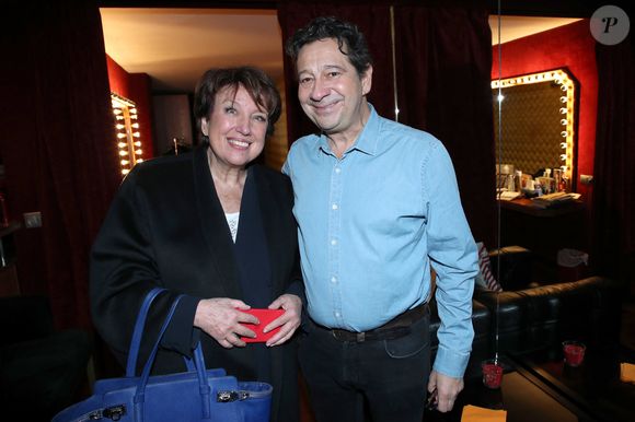 Exclusif - Roselyne Bachelot-Narquin et Laurent Gerra - Célébrités au spectacle « Laurent Gerra se met à table ! », à savourer au Casino de Paris, à Paris, France, le 03 Janvier 2025. © Bertrand Rindoff/Bestimage