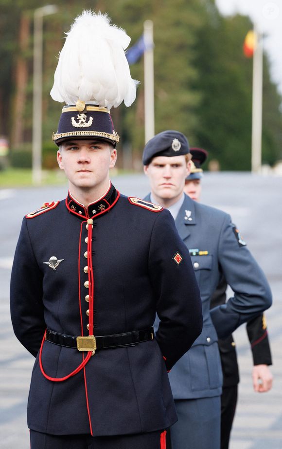Le prince Gabriel photographié lors d'une visite royale à l'École militaire de Saint-Cyr (AMSCC), dans le camp militaire de Coëtquidan, à Guer, région Bretagne, France, lundi 9 décembre 2024. L'AMSCC est la plus grande école militaire pour les candidats officiers en France. L'école collabore avec l'École royale militaire pour l'échange d'étudiants dans le cadre du programme européen Erasmus+. Photo ABACAPRESS.COM