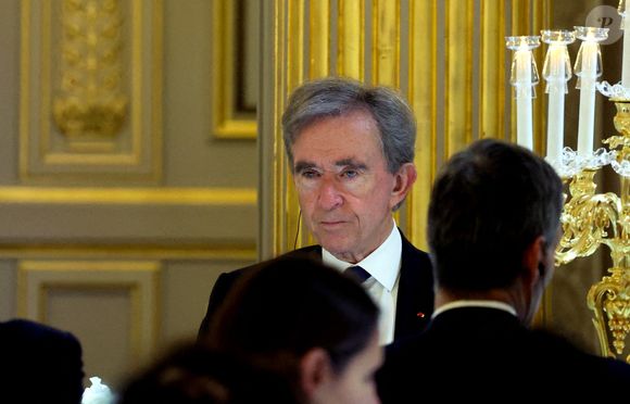Bernard Arnault, Président-directeur général de LVMH lors du dîner d'Etat en l'honneur du président brésilien et de son épouse au palais présidentiel de l'Elysée à Paris, France, 5 juin 2025. Photo by Dominique JAcovides/Pool/ABACAPRESS.COM
