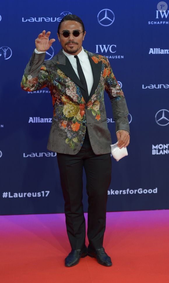 Nusret Gökçe, le boucher turc "Salt Bae"- Soirée des Laureus World Sport Awards 2017 à Monaco le 14 février 2017. © Michael Alesi/Bestimage