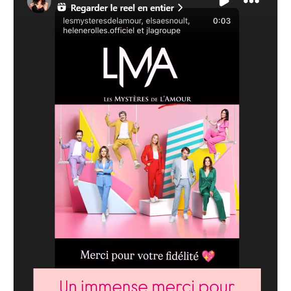 Elsa Esnoult réagit à l'arrêt de la diffusion des Mystères de L'amour sur le groupe TF1