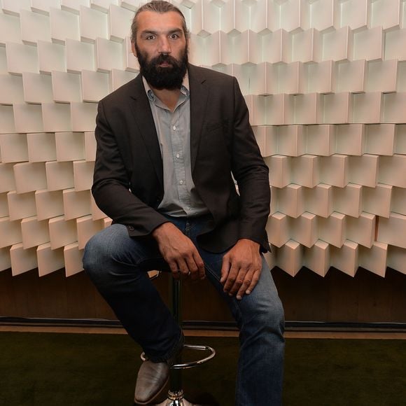 Sébastien Chabal pose au centre culturel alternatif Electric lors de la soirée des 20 ans d'Orange à Paris le 9 septembre 2014. ©VEEREN / BESTIMAGE