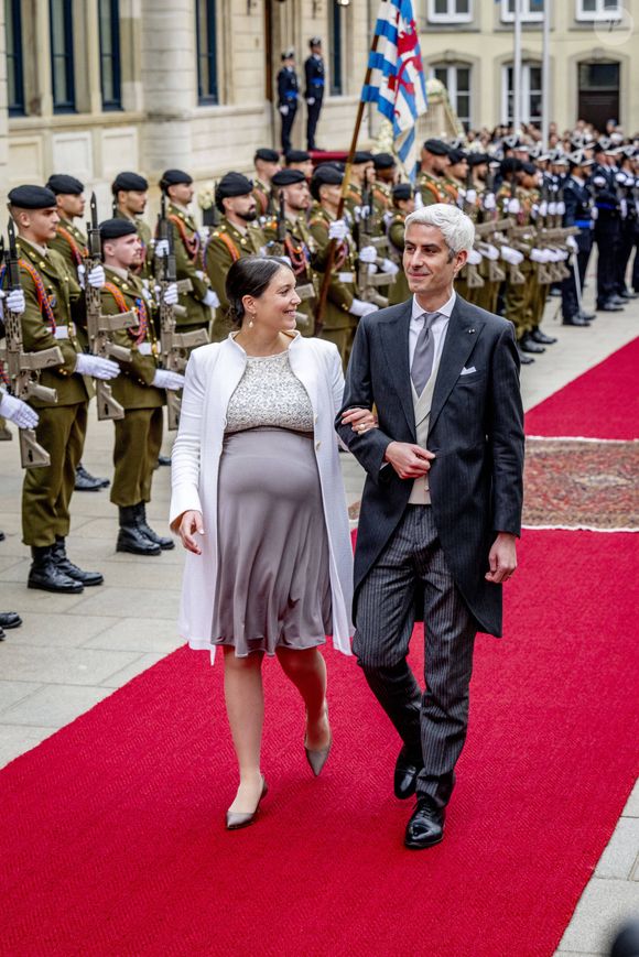 S.A.R. la pincesse Alexandra et Nicolas Bagory - Cérémonie d'abdication du grand-duc H.de Luxembourg au palais grand-ducal de Luxembourg, le 3 octobre 2025. 
© Dana Press / Bestimage
