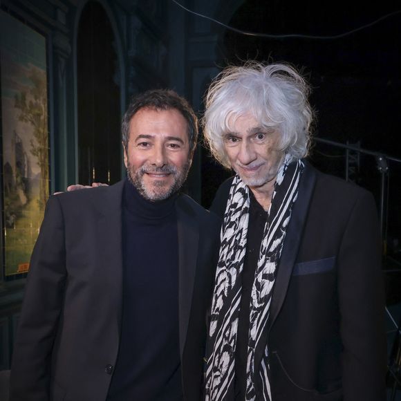 Exclusif - Bernard Montiel, Louis Bertignac, pendant l’enregistrement d’Olympiascope, à l’Olympia, présenté par B.Montiel et diffusé le 18 janvier 2025 sur Olympia TV, à Paris, France, le 14 janvier 2025. © Jack Tribeca/Bestimage