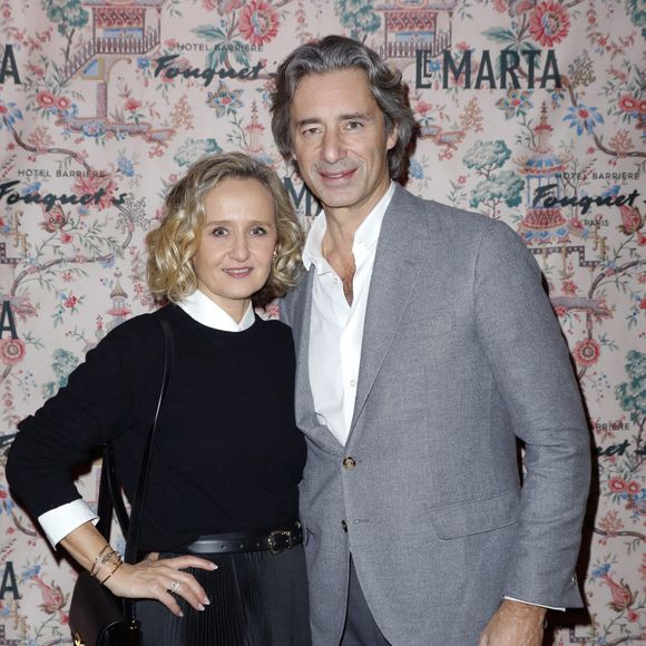 Exclusif - Caroline Roux et son mari Laurent Solly (président de Facebook France) - Soirée d'inauguration du boudoir de nuit & bar à cocktails "Le Marta Paris" sur le rooftop de l'Hôtel Fouquet's Paris le 30 novembre 2023. © Marc Ausset-Lacroix - Rachid Bellak/Bestimage