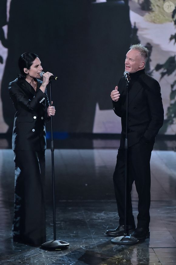 Le chanteur Sting est l'invité de l'émission Che tempo che fa à Milan le 8 décembre 2024.