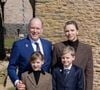 Le prince Albert II de Monaco, La princesse Charlène de Monaco, La princesse Gabriella de Monaco, comtesse de Carladès, Le prince Jacques de Monaco, marquis des Baux lors d'une visite au Fort la Latte, Château de La Roche Goyon à Plévenon le 9 avril 2025. Le donjon fut érigé vers 1350 par Etienne III de Goyon, seigneur de Matignon

© Olivier Huitel / Pool / Bestimage