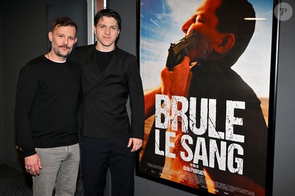 Nicolas Duvauchelle et Florent Hill pour l'avant première du film "Brûle le sang" réalisé par Akaki Popkhadze et projeté au cinéma Pathé Gare du Sud, le 14 janvier 2025, à Nice avant sa sortie officielle mercredi 22 janvier 2025. © Bruno Bebert/Bestimage