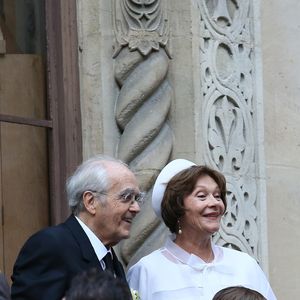 Michel Legrand et Macha Méril - Mariage religieux de Michel Legrand et de Macha Méril en la cathédrale Saint-Alexandre-Nevsky de Paris le 18 septembre 2014.
