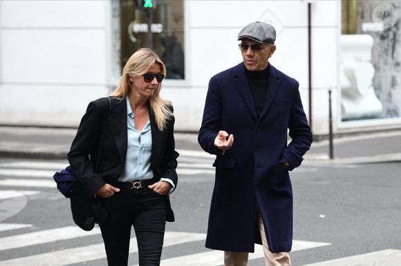 Exclusif - Sarah Poniatowski (Lavoine) et son compagnon Roschdy Zem - Hommage à la chanteuse Dani en l'église Saint-Roch à Paris le 1er octobre 2022.