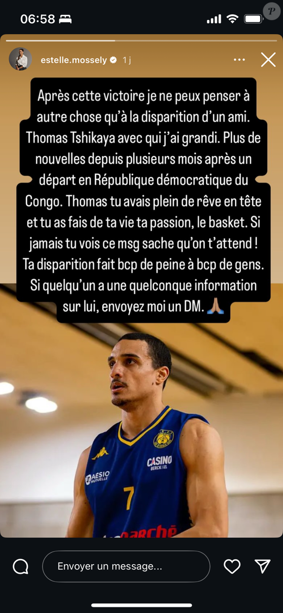 “Je ne peux penser à autre chose qu’à la disparition d’un ami”, écrit Estelle Mossely