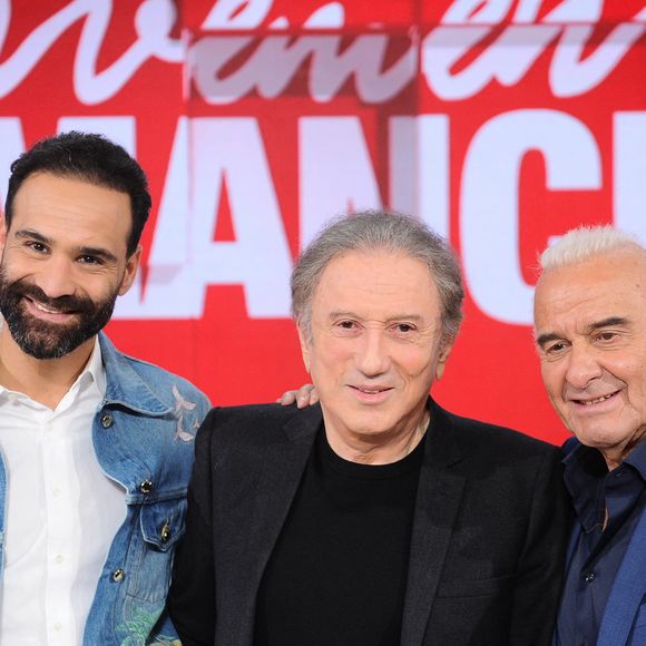 Exclusif - Ycare,  Michel Drucker et Michel Fugain - Enregistrement de l'émission Vivement dimanche au studio Rive Gauche à Paris, présentée par Michel Drucker et diffusée le 9 février sur France 3. © Guillaume Gaffiot/Bestimage
