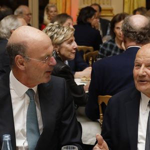 Exclusif - Eric Lombard, Marc Ladreit de Lacharrière - Dîner du Cercle de la Revue des Deux Mondes au Cercle de l'Union Interallié à Paris le 11 marx 2025. © Marc Ausset-Lacroix/Bestimage