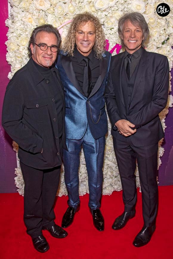Les membres du groupe Bon Jovi: Tico Torres, David Bryan, Jon Bon Jovi à la première de la comédie musicale "Diane, The Musical" à New York, le 17 novembre 2021.
© Ron Adar/SOPA Images via Zuma Press/Bestimage