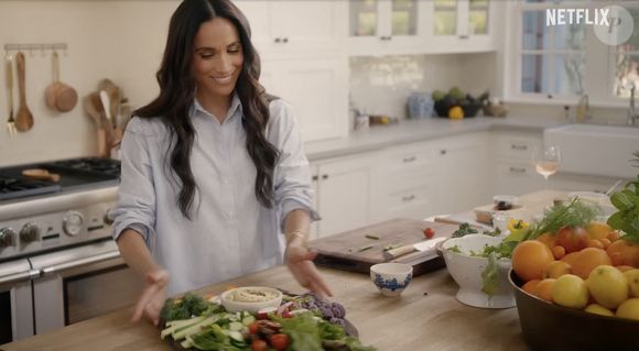 Meghan Markle dans sa nouvelle émission culinaire sur Netflix en 2025.
©JLPPA / Bestimage