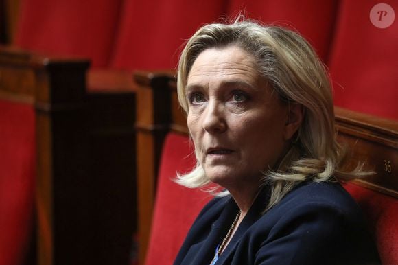 Marine Le Pen, présidente du groupe Rassemblement National à l'Assemblée nationale - Séance de questions au gouvernement à l'assemblée nationale, Paris, le 16 mai 2023  © Stéphane Lemouton / Bestimage