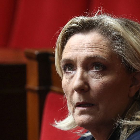 Marine Le Pen, présidente du groupe Rassemblement National à l'Assemblée nationale - Séance de questions au gouvernement à l'assemblée nationale, Paris, le 16 mai 2023  © Stéphane Lemouton / Bestimage