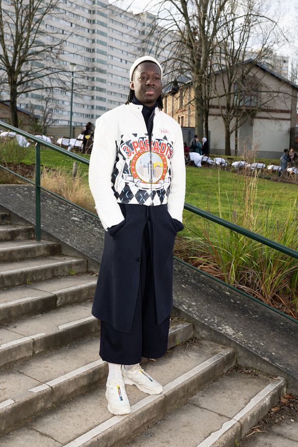 Mory Sacko au défilé " 3. Paradis " Collection Prêt-à-Porter Mode Masculine Automne / Hiver 2026-2027 lors de la Fashion Week de Paris (PFW), le 21 Janvier 2026.
 
© Jeremy MELLOUL / Bestimage