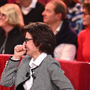 Exclusif - Rachida Dati et Michel Drucker - Enregistrement de l'émission Vivement dimanche, le 4 mars 2025, présentée par Michel Drucker au studio Rive Gauche à Paris, diffusée le 16 mars sur France 3. 
© Guillaume Gaffiot / Bestimge