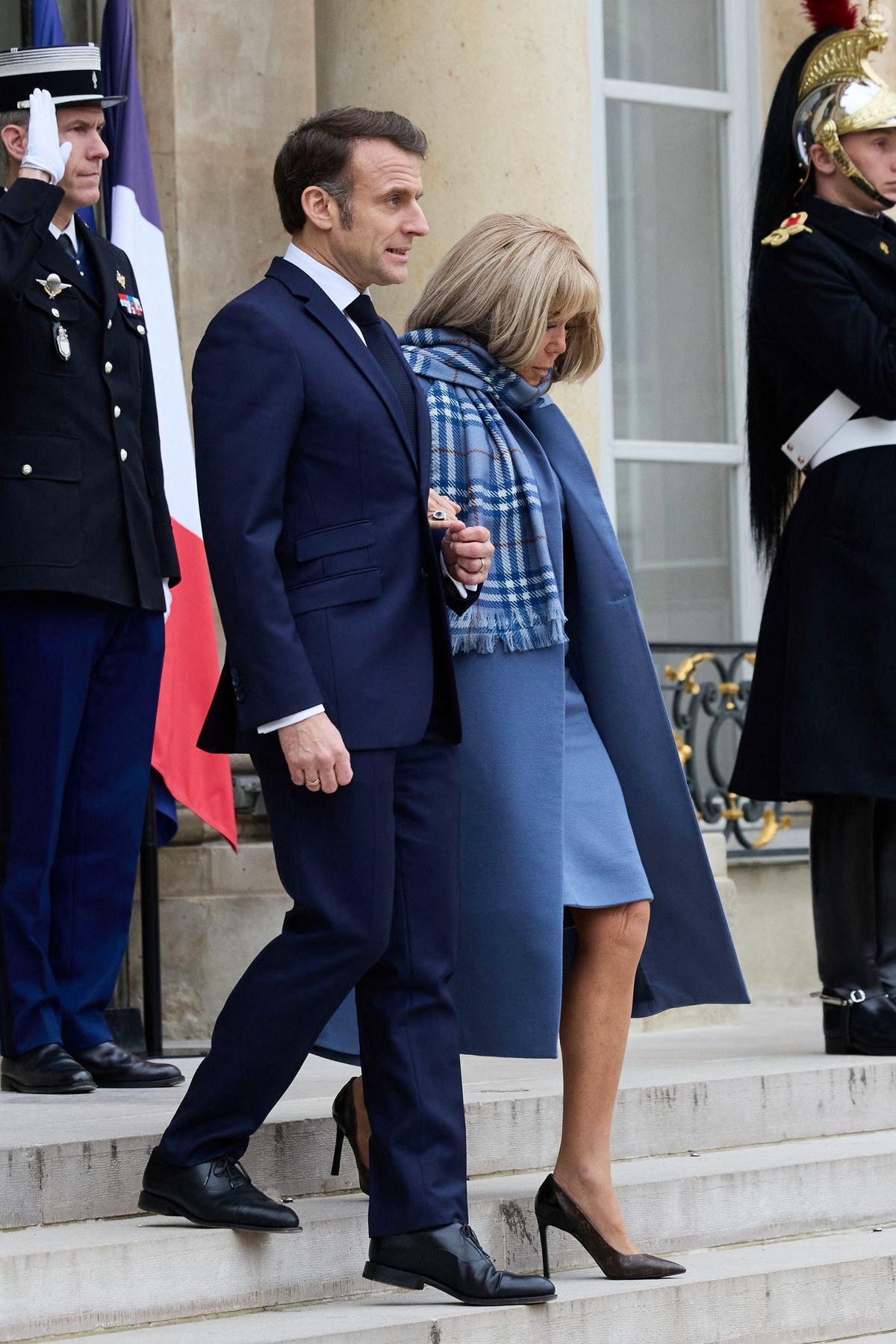 Photo : Le président français Emmanuel Macron et sa femme la Première ...