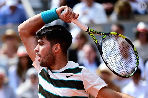 Carlos Alcaraz lors de la finale du simple masculin lors de la quinzième journée des Internationaux de France 2025 à Roland Garros le 08 juin 2025 à Paris. © Dante Badano/PsnewZ/Bestimage