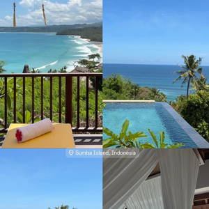 Le fils du champion du monde et sa belle ont posé leurs valises au NIHI Sumba, perché sur la côte sud-ouest de l'île. 

Dylan Deschamps et sa femme en lune de miel en Indonésie