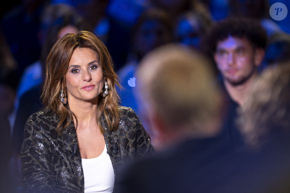 Exclusif - Faustine Bollaert lors de l'enregistrement de l'émission "La Boîte à secrets", présentée par F.Bollaert et diffusée le 26 septembre 2025 sur France 3, dans les studios du Lendit à Saint-Denis, Seine Saint-Denis, France, le 8 septembre 2025. © Pierre Perusseau/Bestimage