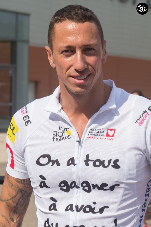 Exclusif - Frédérick Bousquet - Préparatifs avant départ dans le cadre de l'étape du coeur 2017 au profit de l'association "Mécénat Chirurgie Cardiaque" au stade Orange Vélodrome à Marseille, le 22 juillet 2017. © CVS/Bestimage