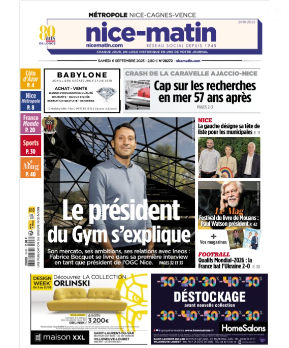 "Nice-Matin" du 6 septembre 2025.