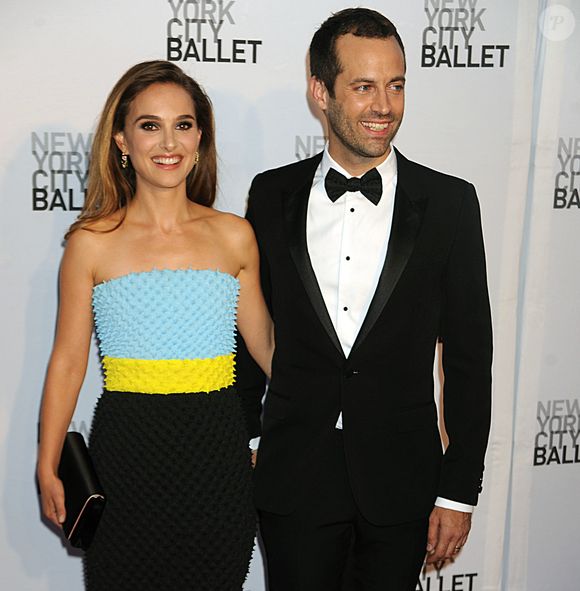 Natalie Portman (habillee en Dior Haute Couture) et Benjamin Millepied - Soiree "New York City Ballet Fall Gala" au Lincoln Center a New York. Le 19 septembre 2013. (STARMAX / BESTIMAGE).