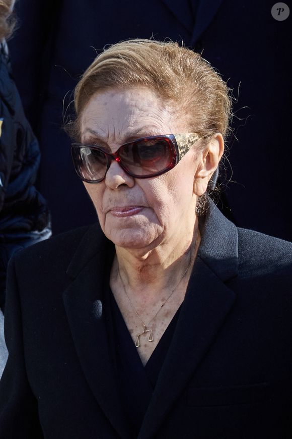 Farah Pahlavi - Sorties des obsèques du roi Constantin II de Grèce en la cathédrale métropolitaine d'Athènes, Grèce, le 16 janvier 2023. Cyril Moreau/Bestimage