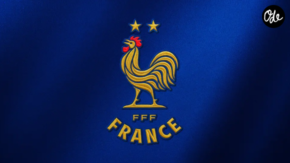 Nouveau visuel du logo de l'équipe de France de foot présenté par la FFF le 29 juillet 2026. FFF