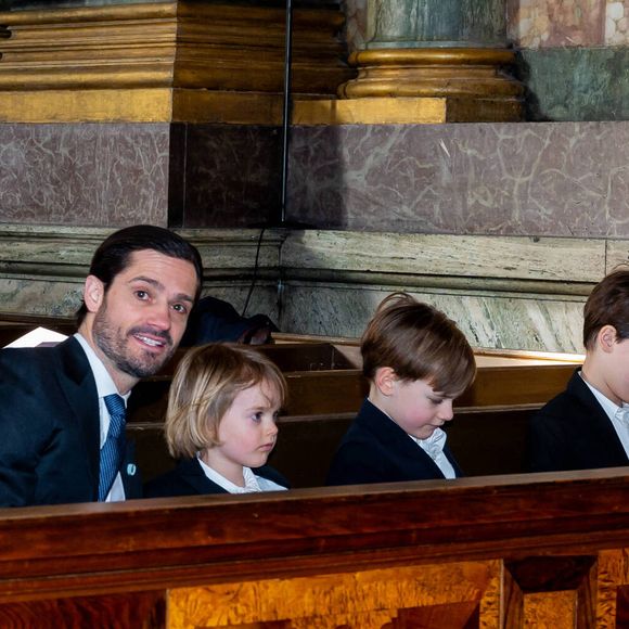 La Princesse Madeleine, le Prince Carl Philip et ses enfants, lors du service Te Deum à Stockholm en 2025
©Dana Press / Bestimage