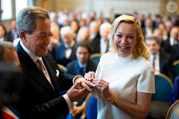Georges Fenech et Amélie Leperre-Dimeglio - Mariage civil de Georges Fenech et Amélie Leperre-Dimeglio à la mairie du 16ème arrondissement de Paris le 31 janvier 2026.

© Pierre Perusseau / Bestimage