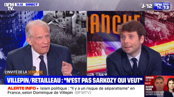 Benjamin Duhamel recadré par son invité Dominique de Villepin sur BFMTV.
