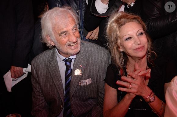 Jean-Paul Belmondo et Beatrice Agenin a la fete donnee par Michou a son cabaret pour son 85e anniversaire le 20 Juin 2016 a Paris, France. Photo Julien Reynaud/APS-Medias/ABACAPRESS.COM