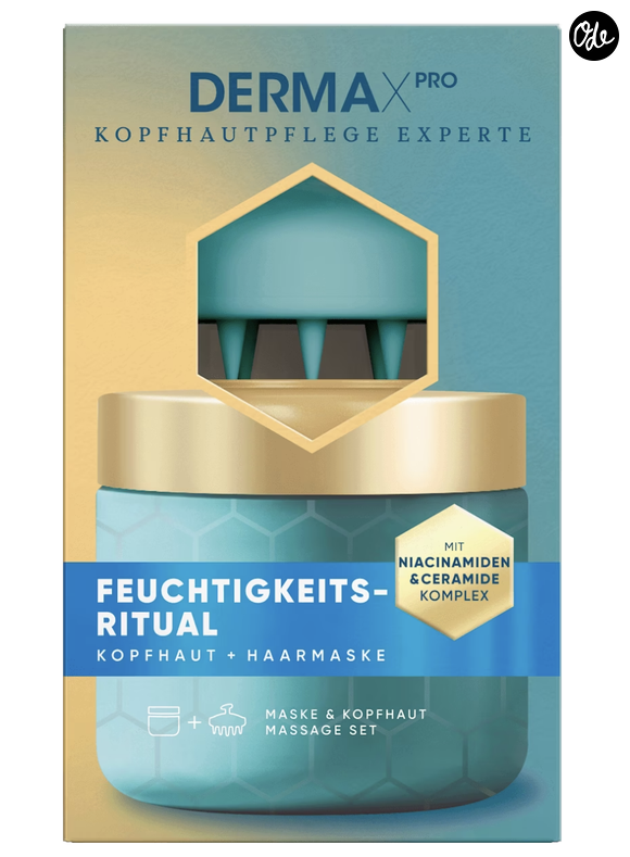 Il s'agit d'un soin complet qui se présente dans un généreux pot de 300 ml, accompagné d’une petite brosse de massage en silicone intégrée dans le coffret. 

Le produit Derma X Pro Masque cuir chevelu