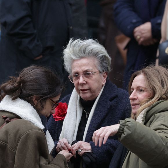 Françoise Laborde arrivant à la cérémonie des obsèques de Catherine Laborde à l'église Saint-Roch à Paris, France, le 6 février 2025. L'emblématique présentatrice météo de TF1 est décédée le 28 janvier 2025 à l'âge de 73 ans, des suites d'une démence à corps de Lewy, une maladie neurodégénérative dont Catherine Laborde souffrait depuis 2014. Photo by Nasser Berzane/ABACAPRESS.COM