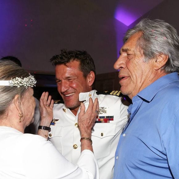 Exclusif - Prix Spécial - No web - No blog - Catherine Allégret et son fils Benjamin Castaldi, Jean-Pierre Castaldi - Soirée de mariage de Benjamin Castaldi et Aurore Aleman au Mas de La Rose à Eygalières, le 27 août 2016. © Jacovides-Moreau/Bestimage