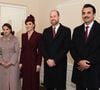 Elle s'est fait une joie ce mardi 3 décembre d'accueillir l'Emir du Qatar Sheikh Tamim bin Hamad Al Thani et son épouse Sheikha Jawaher pour leur visite d'Etat. 

Le Prince et la Princesse de Galles accueillent l'Emir du Qatar Sheikh Tamim bin Hamad Al Thani (à droite) et son épouse Sheikha Jawaher (à gauche) à Londres, au nom du Roi, avant la cérémonie d'accueil à Horse Guards Parade, à l'occasion de leur visite d'Etat au Royaume-Uni. Date de la photo : mardi 3 décembre 2024.