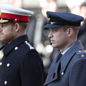 Le prince Harry, duc de Sussex, le prince William, duc de Cambridge - La famille royale d'Angleterre lors du National Service of Remembrance à Londres le 10 novembre 2019.
