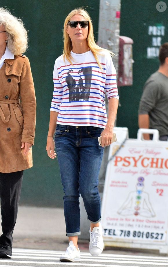 Exclusif - Gwyneth Paltrow retrouve son ex mari Chris Martin pour un déjeuner d’anniversaire au restaurant Prune à New York, le 27 septembre 2015