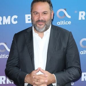 Bruce Toussaint quitte BFMTV pour la future matinale de TF1 - Bruce Toussaint lors de la conférence de presse de rentrée BFM TV. - RMC du groupe Altice France à Paris, France, le 31 août 2023. © Coadic Guirec/Bestimage