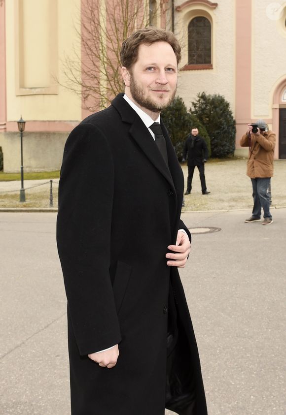 Le prince Georges-Frédéric de Prusse aux obsèques du prince Johann Georg Hansi von Hohenzollern, le mari de la princesse Birgitta de Suède, soeur du roi de Suède, en l'église Erloeser Hedingen à Sigmaringen, le 12 mars 2016.  

API / BESTIMAGE