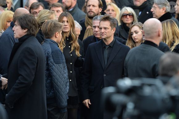Cameron Smet, Alexandra Pastor, David Hallyday, Darina Scotti - Sorties de l'église de la Madeleine après les obsèques de Johnny Hallyday à Paris le 9 décembre 2017.
© Veeren / Bestimage