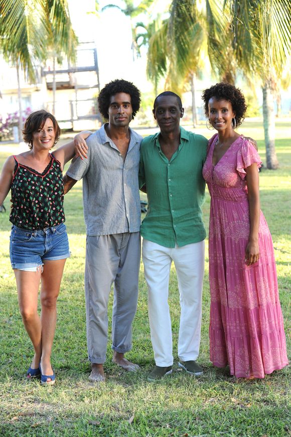 Exclusif - Julien Béramis, Béatrice de La Boulaye, Sonia Rolland et Claudy Siar - Jour 2 - Backstage - Enregistrement de l'émission "Tous en Martinique, coeur d'Outremer" au Club Med Les Boucaniers, qui sera diffusée le 11 novembre à 21h05 sur France 3. Le 29 mai 2021 © Veeren / Bestimage